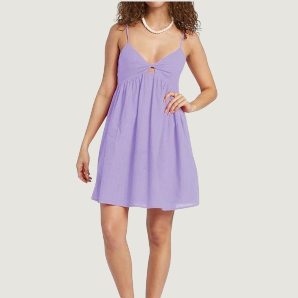 3349 | NWT Billabong In A Twist Boho Cutout Mini Dress Peaceful Lilac Womens XS
